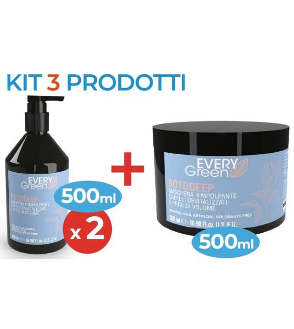 KIT EVERY GREEN BOTODEEP (2x Shampoo 500ml + 1x Maschera 500ml)