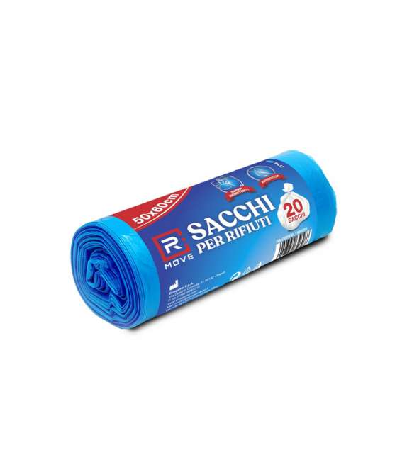 SACCHI SPAZZATURA Antigoccia 55X60CM (20 STRAPPI) - blu -1 Rotolo