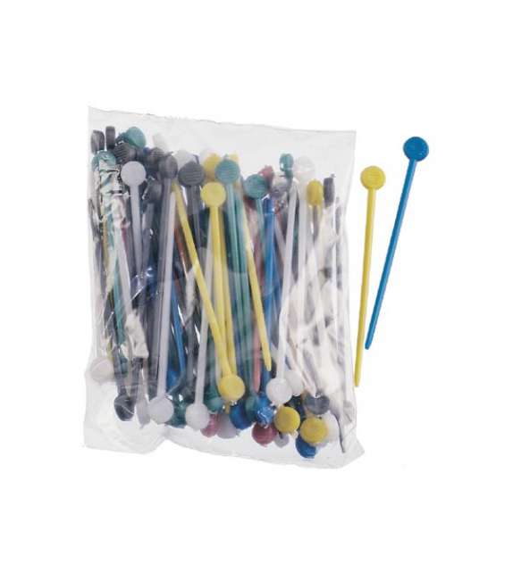 SPUNTONI PER BIGODINI COLORI MISTI IN DELRIN ( 100 PEZZI)