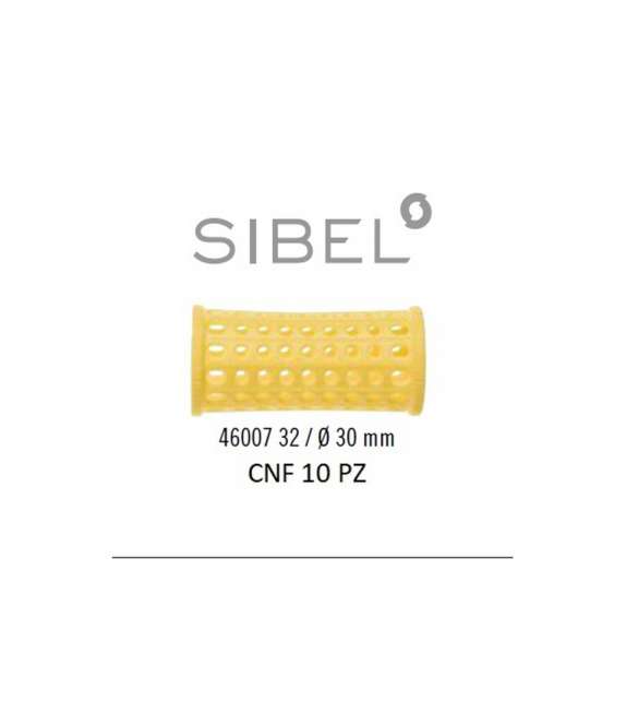 Bigodini in plastica FORATI Gialli (conf 10 pz) Ø 30 - SIBEL