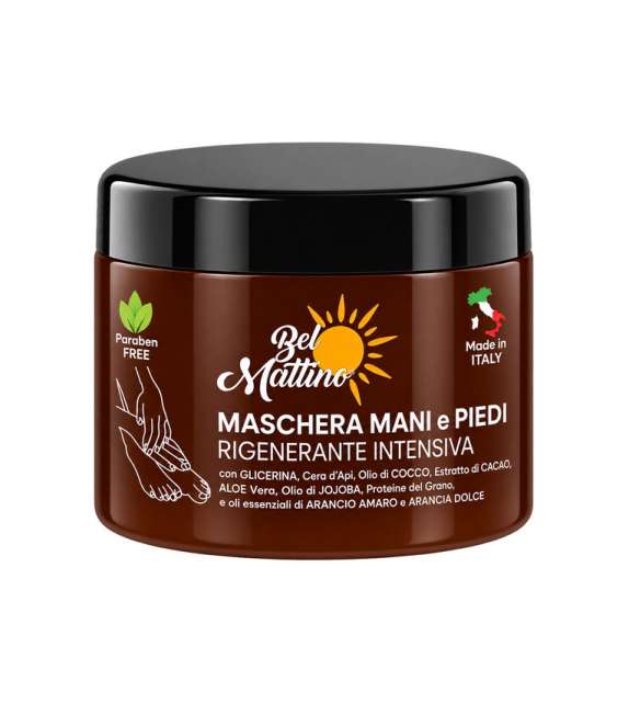 MASCHERA MANI e PIEDI rigenerante intensiva Vaso 500 ML - BEL MATTINO